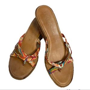 Italian Shoemakers Made Italy wedge sandals women’s size 9